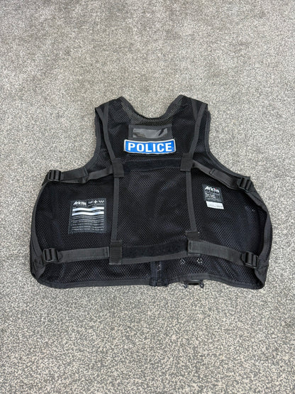 Ex Essex Police Black Arktis Tactical Utility Vest & Pouches Security Airsoft - X SMALL
