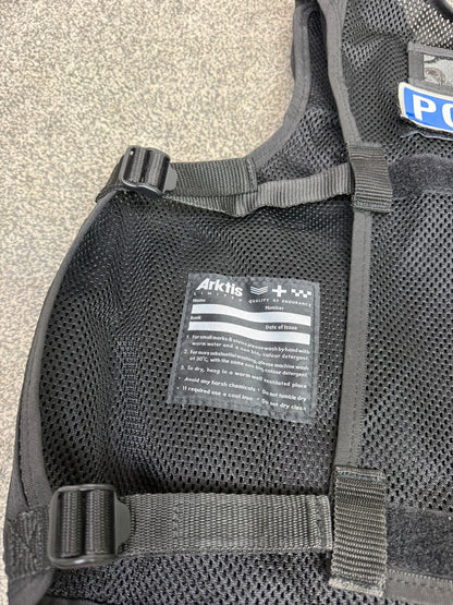 Ex Essex Police Black Arktis Tactical Utility Vest & Pouches Security Airsoft - X SMALL