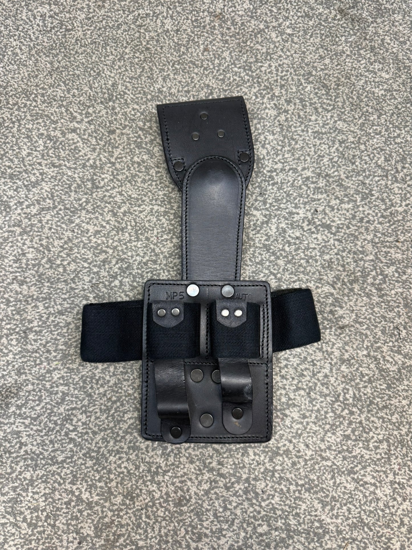 Ex Police MP5 Leather Double Mag Ammo Pouch Drop Leg Belt Attachment