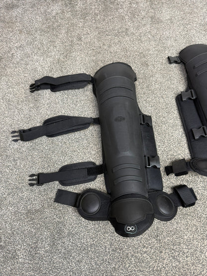 Ex Police Riot Knee Leg Foot Guards PAIR Public Order Guards Airsoft Paintball Cosplay