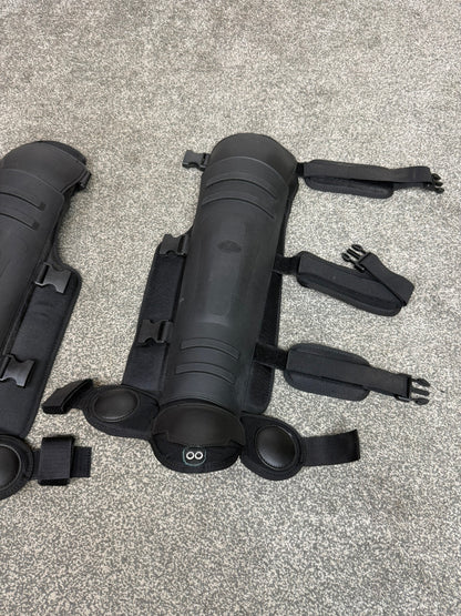 Ex Police Riot Knee Leg Foot Guards PAIR Public Order Guards Airsoft Paintball Cosplay