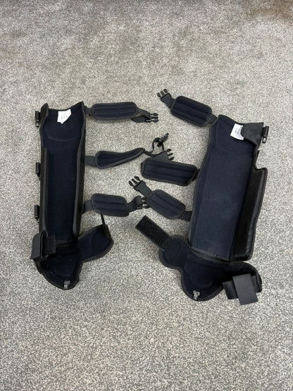 Ex Police Riot Knee Leg Foot Guards PAIR Public Order Guards Airsoft Paintball Cosplay
