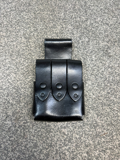 Ex Police PWL Leather Glock 17 Triple Mag Ammo Pouch Airsoft Collector Display