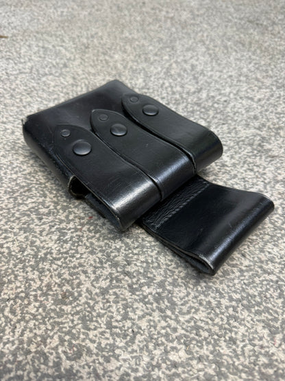Ex Police PWL Leather Glock 17 Triple Mag Ammo Pouch Airsoft Collector Display