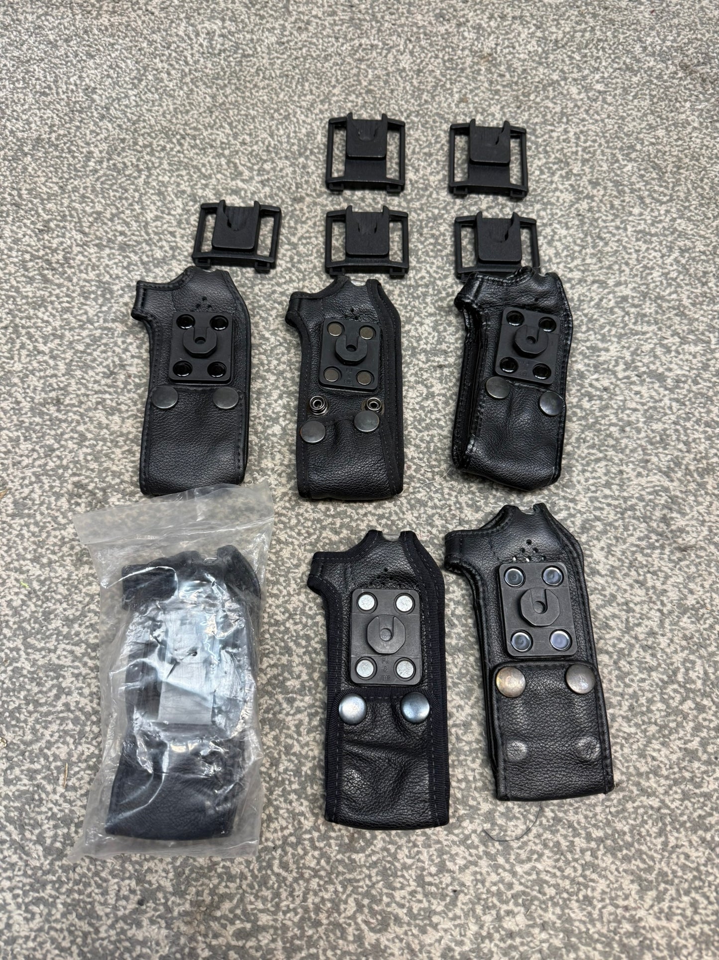 6x Ex Police Sepura Tetra Radio Leather Case Pouch Klickfast Job Lot Bundle Security Film TV Prop