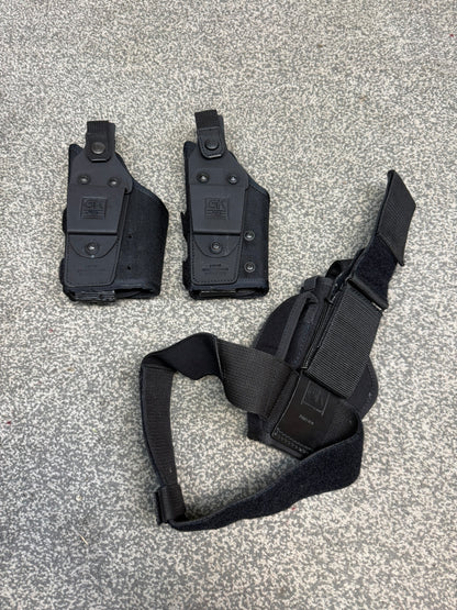 3x Ex Police GK Pro Gun Nylon Holster Job Lot Glock Sig Belt Drop Leg Airsoft