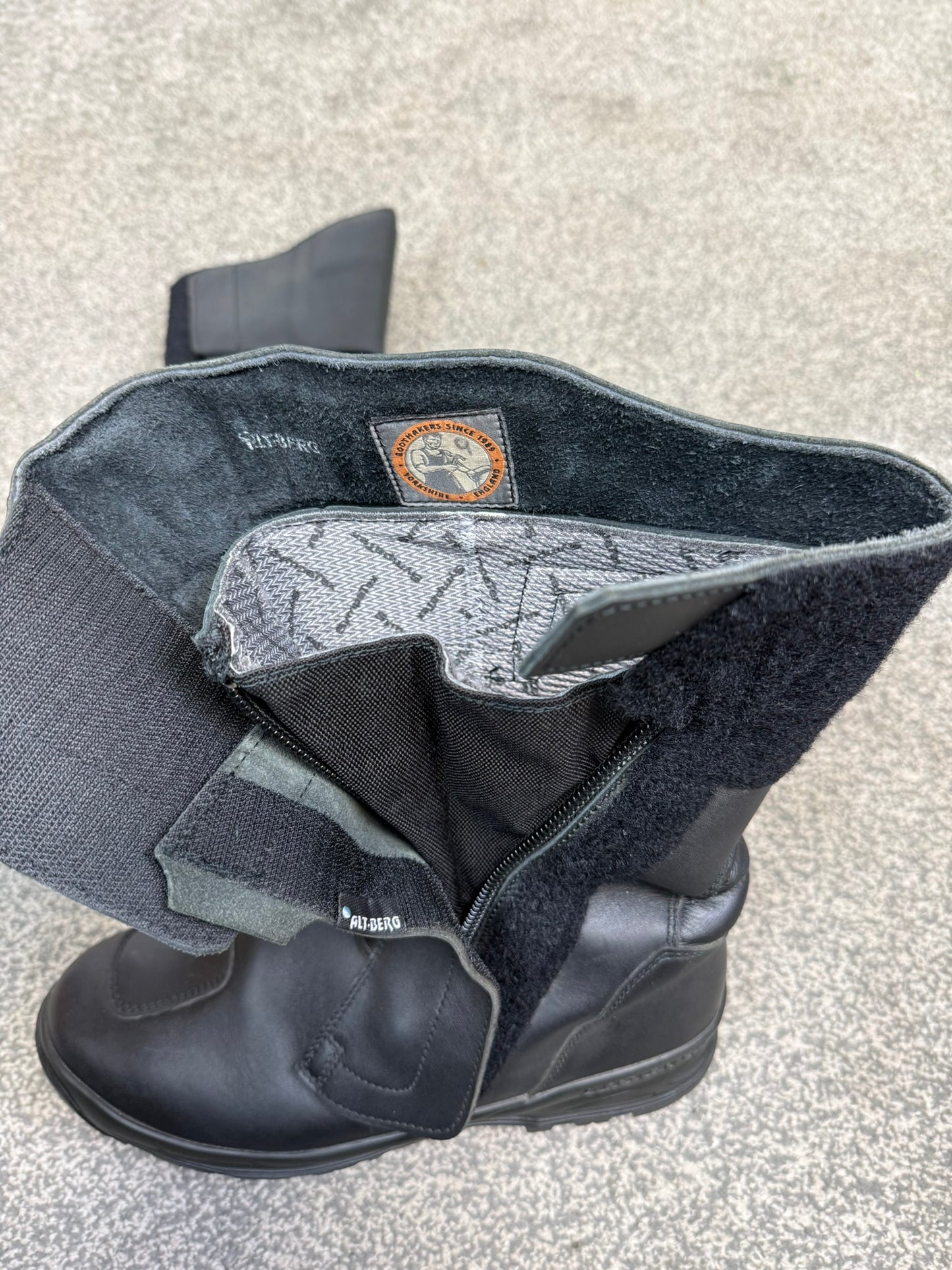 Ex Police Altberg Clubman Roadster Leather Motorcycle Boots Touring Waterproof Bike Boots UK 9