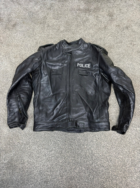 Ex Police Hideout Motorcycle Leathers 2 Piece Jacket & Trousers BADGED Collector TV Film Display