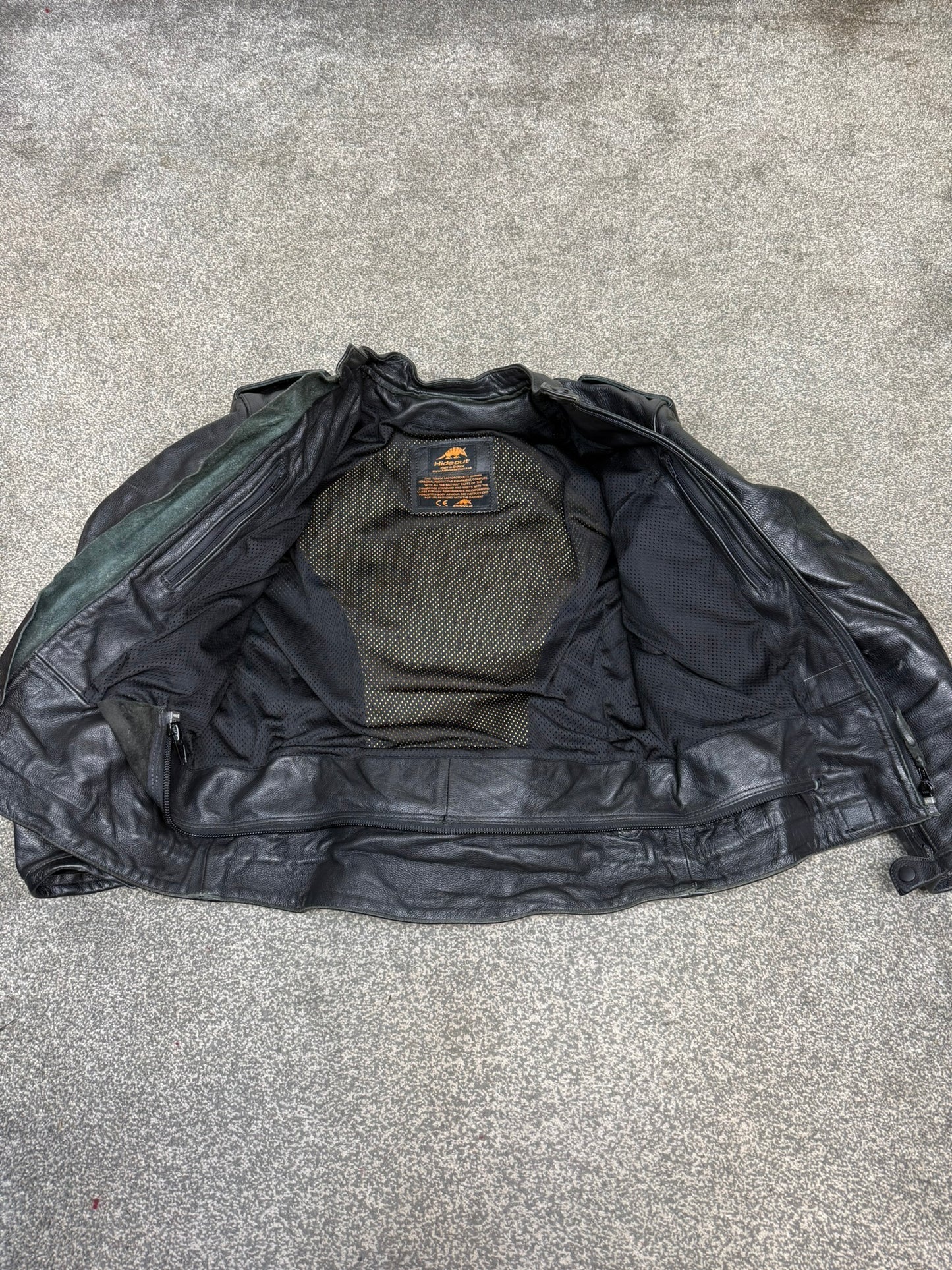 Ex Police Hideout Motorcycle Leathers 2 Piece Jacket & Trousers BADGED Collector TV Film Display