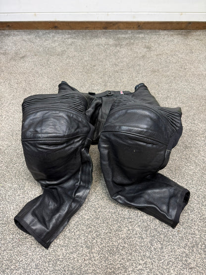 Ex Police Hideout Motorcycle Leathers 2 Piece Jacket & Trousers BADGED Collector TV Film Display