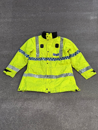 Ex Police Hi-Vis Waterproof Jacket Model 9 BADGED With Klickfast & Quilted Liner Grade B