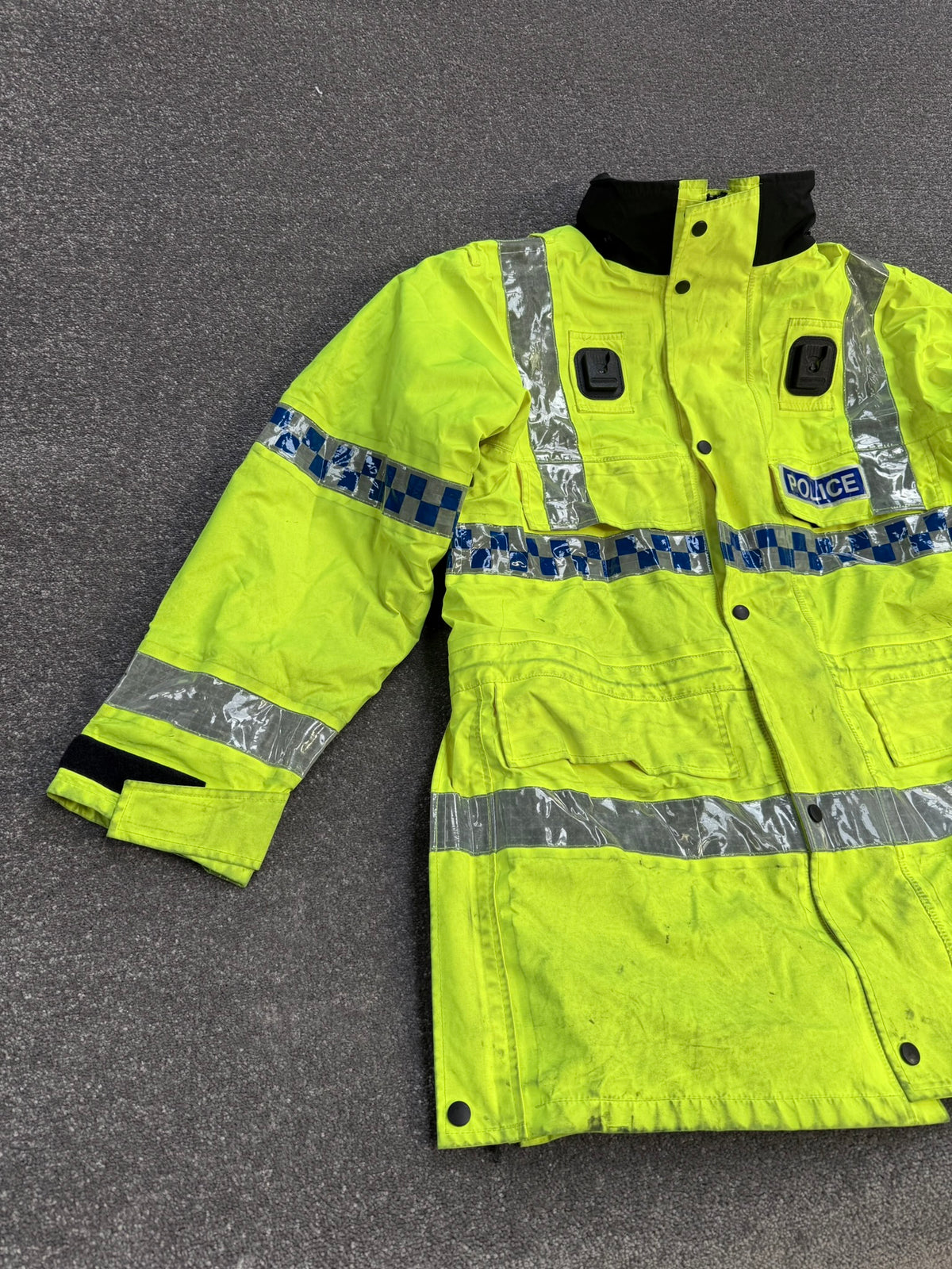 Ex Police Hi-Vis Waterproof Jacket Model 9 BADGED With Klickfast & Quilted Liner Grade B