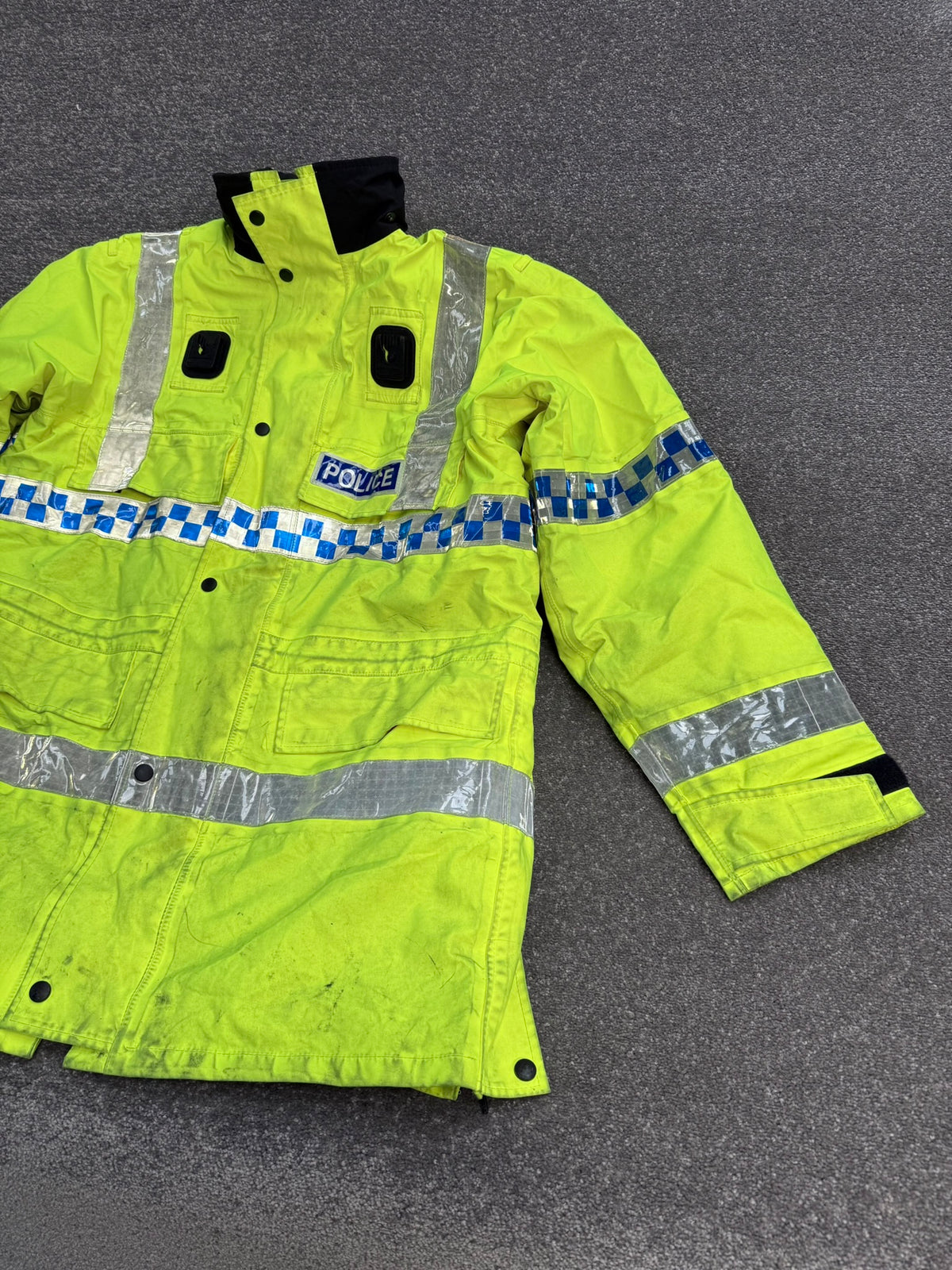 Ex Police Hi-Vis Waterproof Jacket Model 9 BADGED With Klickfast & Quilted Liner Grade B