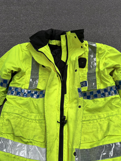 Ex Police Hi-Vis Waterproof Jacket Model 9 BADGED With Klickfast & Quilted Liner Grade B