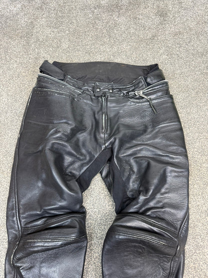 Ex Police BKS Motorbike Leathers 2 Piece Jacket & Trousers BADGED Collector TV Film Display