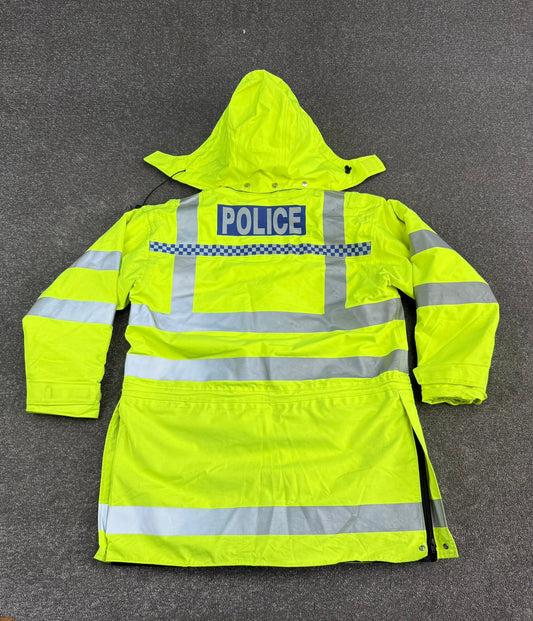 Ex Police Hi Vis Waterproof Jacket With Liner BADGED - Medium Film TV Uniform Display Coat