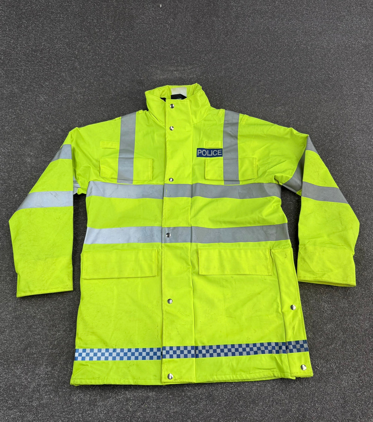 Ex Police Hi Vis Waterproof Jacket BADGED - Large Film TV Uniform Display Coat