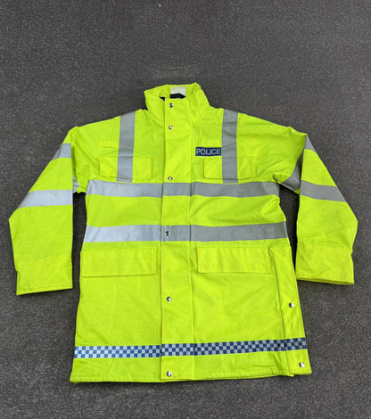 Ex Police Hi Vis Waterproof Jacket BADGED - Large Film TV Uniform Display Coat