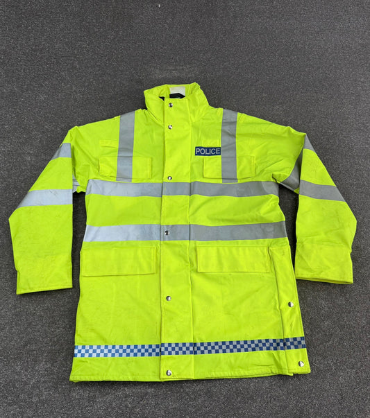 Ex Police Hi Vis Waterproof Jacket BADGED - Large Film TV Uniform Display Coat