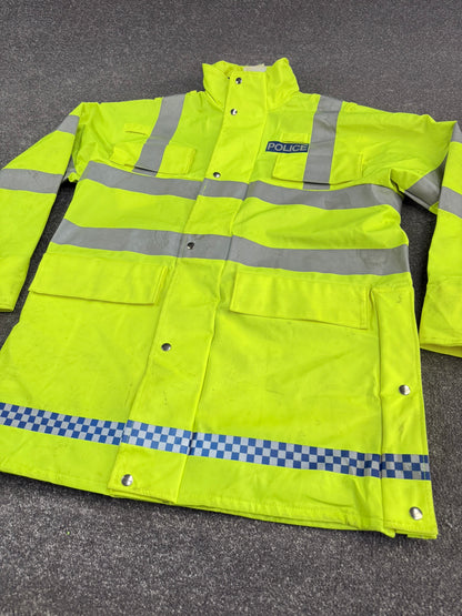 Ex Police Hi Vis Waterproof Jacket BADGED - Large Film TV Uniform Display Coat
