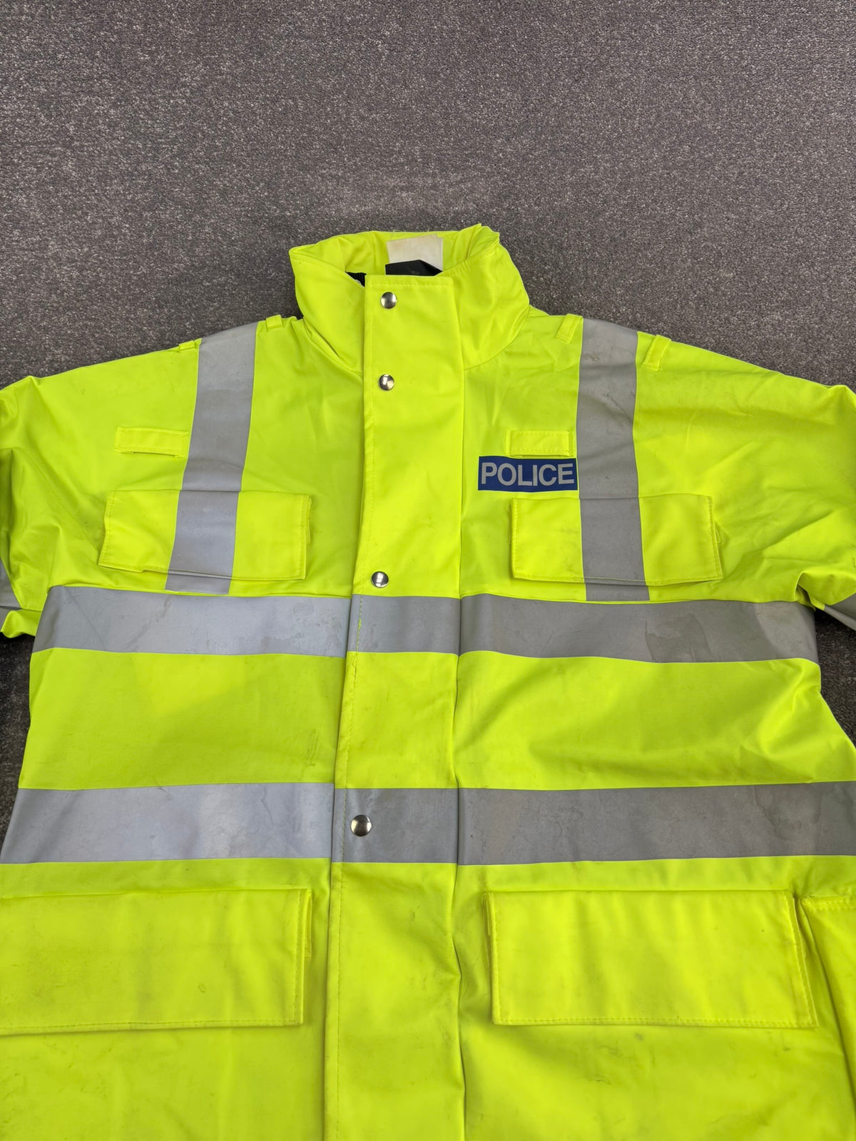 Ex Police Hi Vis Waterproof Jacket BADGED - Large Film TV Uniform Display Coat