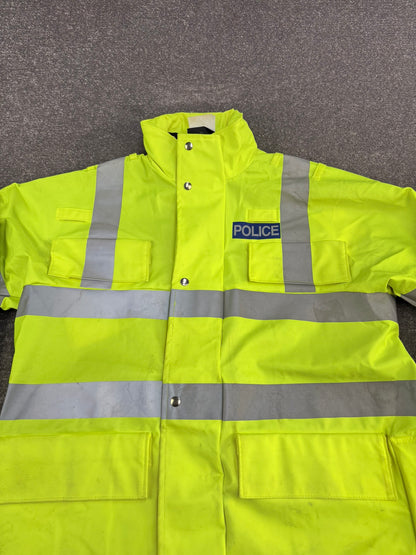 Ex Police Hi Vis Waterproof Jacket BADGED - Large Film TV Uniform Display Coat