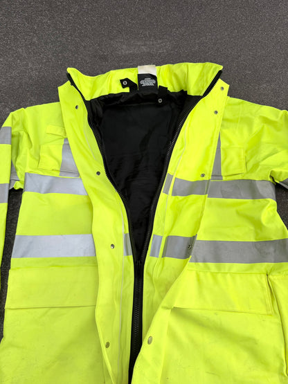 Ex Police Hi Vis Waterproof Jacket BADGED - Large Film TV Uniform Display Coat