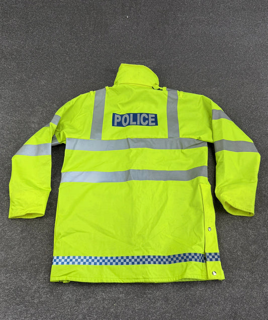 Ex Police Hi Vis Waterproof Jacket BADGED - Large Film TV Uniform Display Coat