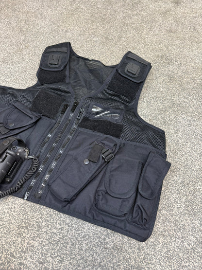 Ex Police Black Arktis Tactical Vest VGC Utility Equipment Vest Security Patrol Airsoft - X Large