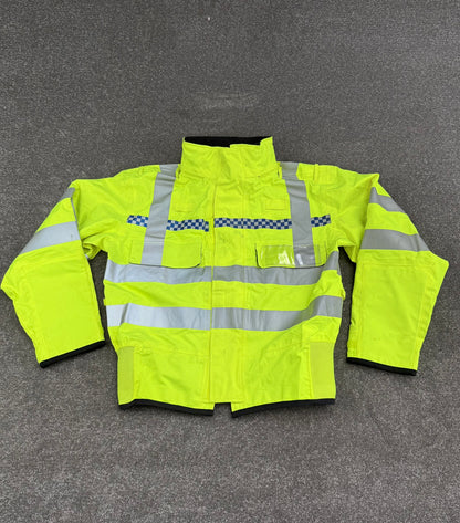 Ex Police Hi-Vis Waterproof Gore-Tex Bomber Jacket MEDIUM Walking Biker Horse Riding Recovery Coat