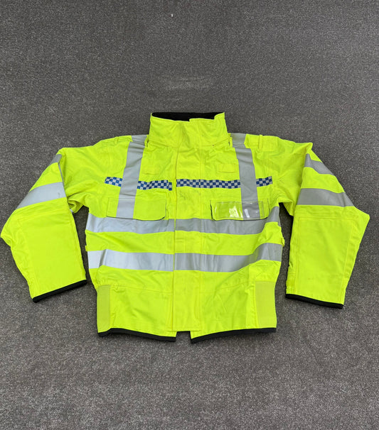 Ex Police Hi-Vis Waterproof Gore-Tex Bomber Jacket MEDIUM Walking Biker Horse Riding Recovery Coat
