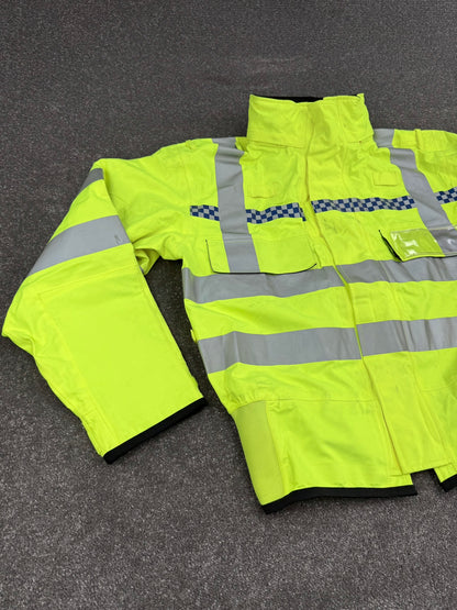 Ex Police Hi-Vis Waterproof Gore-Tex Bomber Jacket MEDIUM Walking Biker Horse Riding Recovery Coat