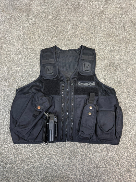 Ex Police Arktis Black Tactical Vest Utility Equipment Vest Security Marshall Airsoft - LARGE