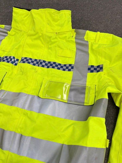 Ex Police Hi-Vis Waterproof Gore-Tex Bomber Jacket MEDIUM Walking Biker Horse Riding Recovery Coat