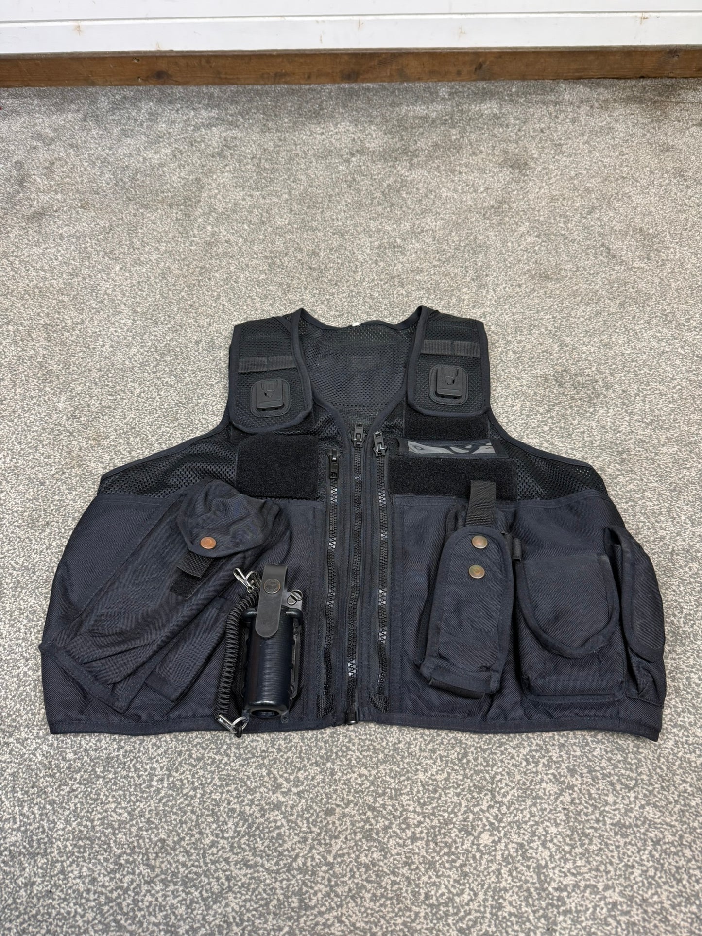 Ex Police Arktis Black Tactical Vest Utility Equipment Vest Security Marshall Airsoft - LARGE