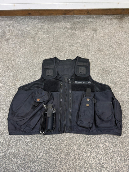 Ex Police Arktis Black Tactical Vest Utility Equipment Vest Security Marshall Airsoft - LARGE