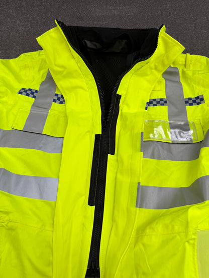 Ex Police Hi-Vis Waterproof Gore-Tex Bomber Jacket MEDIUM Walking Biker Horse Riding Recovery Coat