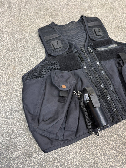 Ex Police Arktis Black Tactical Vest Utility Equipment Vest Security Marshall Airsoft - LARGE