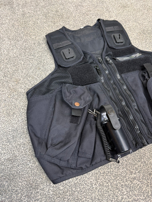 Ex Police Arktis Black Tactical Vest Utility Equipment Vest Security Marshall Airsoft - LARGE