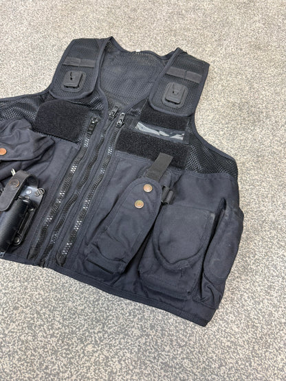 Ex Police Arktis Black Tactical Vest Utility Equipment Vest Security Marshall Airsoft - LARGE
