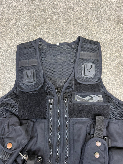 Ex Police Arktis Black Tactical Vest Utility Equipment Vest Security Marshall Airsoft - LARGE
