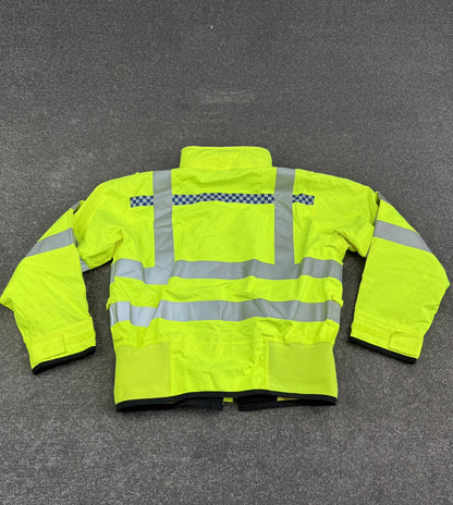 Ex Police Hi-Vis Waterproof Gore-Tex Bomber Jacket MEDIUM Walking Biker Horse Riding Recovery Coat