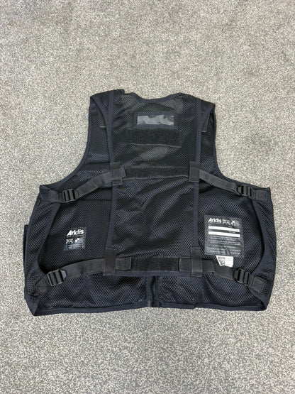 Ex Police Arktis Black Tactical Vest Utility Equipment Vest Security Marshall Airsoft - LARGE