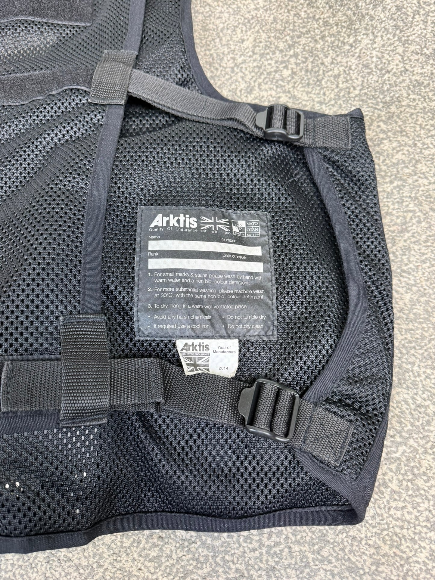 Ex Police Arktis Black Tactical Vest Utility Equipment Vest Security Marshall Airsoft - LARGE
