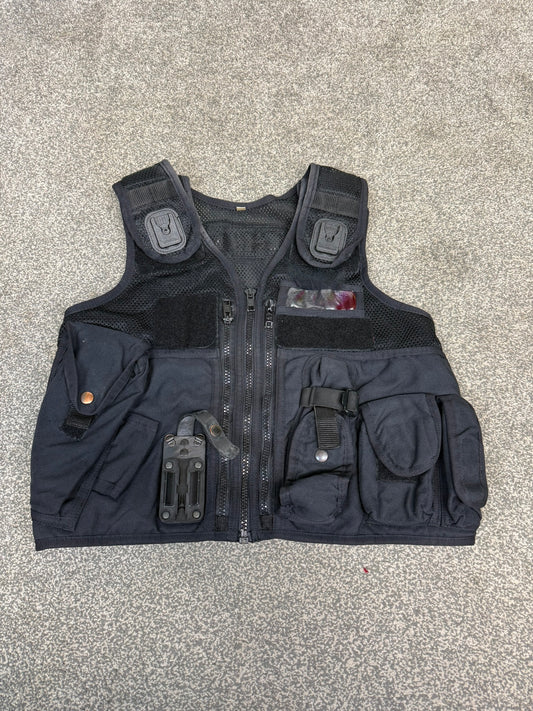 Ex Police Arktis Black Tactical Vest Utility Equipment Vest Security Marshall Airsoft - MEDIUM
