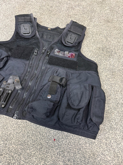 Ex Police Arktis Black Tactical Vest Utility Equipment Vest Security Marshall Airsoft - MEDIUM