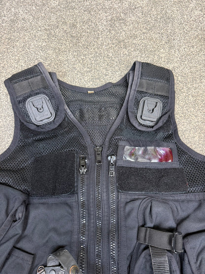 Ex Police Arktis Black Tactical Vest Utility Equipment Vest Security Marshall Airsoft - MEDIUM