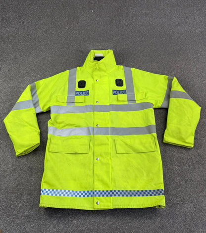 Ex Police Hi Vis Waterproof Jacket With Liner BADGED - Large Film TV Uniform Display Coat