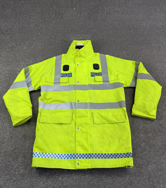 Ex Police Hi Vis Waterproof Jacket With Liner BADGED - Large Film TV Uniform Display Coat