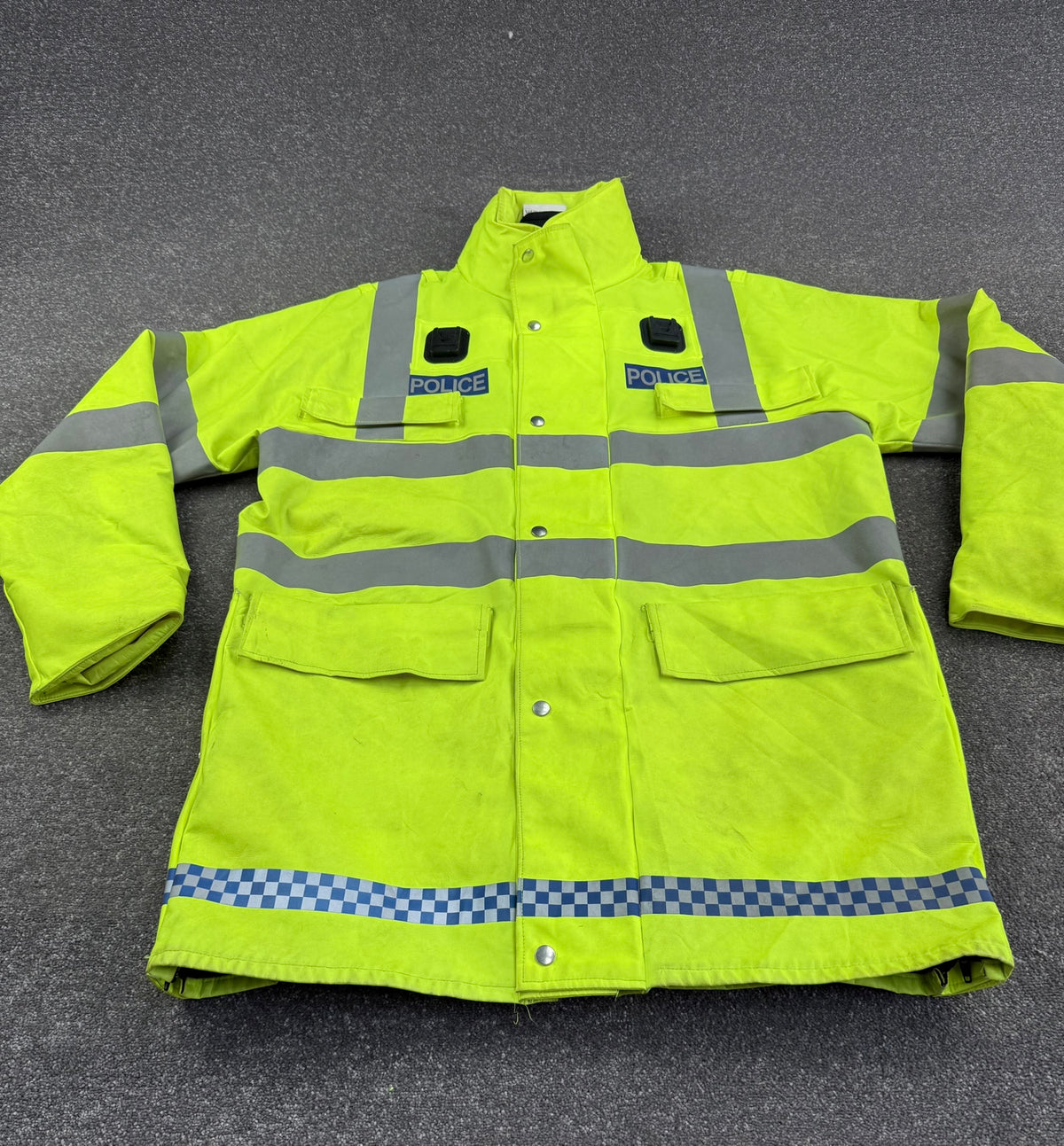 Ex Police Hi Vis Waterproof Jacket With Liner BADGED - Large Film TV Uniform Display Coat